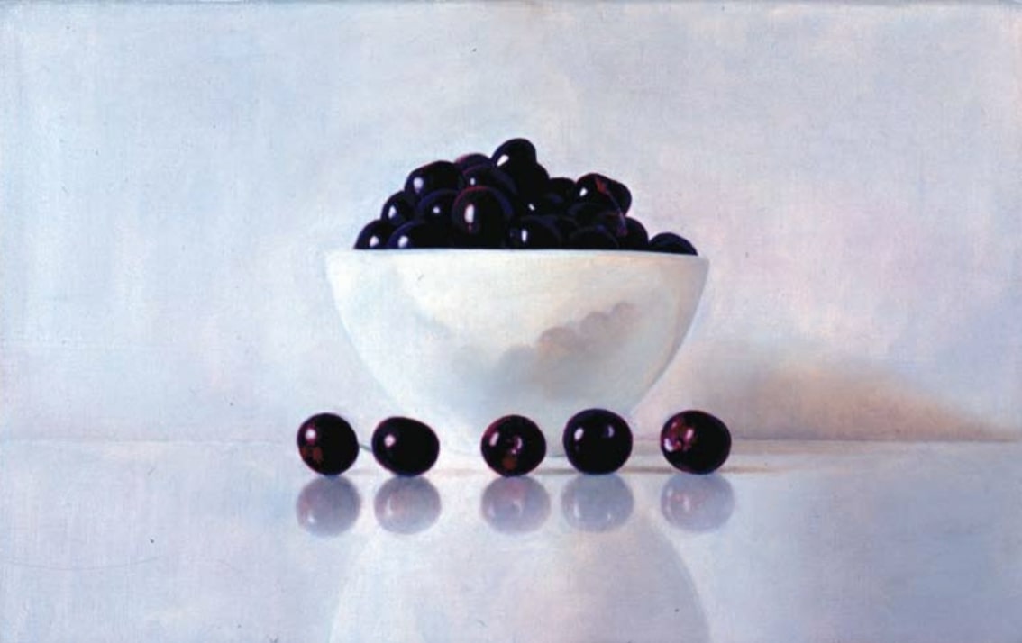 Cseresznyék, 1998, olaj, vászon, 40x25 cm